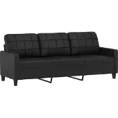 vidaXL Driezitsbank 180 cm kunstleer zwart