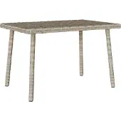 vidaXL Tuin salontafel rechthoekig 80x40x37 cm poly rattan lichtgrijs