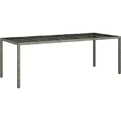 vidaXL Tuin Tafel Grijs poly rattan