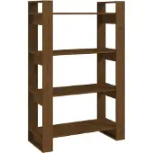 vidaXL Boekenkast/kamerscherm 80x35x125 cm massief hout honingbruin