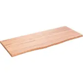 vidaXL Wastafelblad 100x40x2 behandeld massief hout lichtbruin