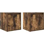 vidaXL Nachtkastjes 2 st wandgemonteerd 38x34x40 cm gerookt eikenkleur