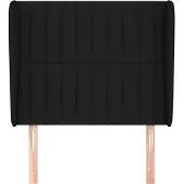 vidaXL Hoofdbord met randen 83x23x118/128 cm stof zwart