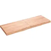vidaXL Wandschap 140x50x(2-6)cm behandeld massief eikenhout lichtbruin