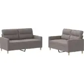 vidaXL 2-delige Loungeset met kussens stof taupe