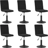 vidaXL Eetkamerstoelen draaibaar 6 st fluweel zwart