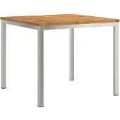 vidaXL Eettafel 90x90x75 cm Massief acaciahout en roestvrij staal