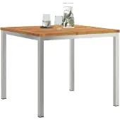 vidaXL Eettafel 90x90x75 cm Massief acaciahout en roestvrij staal