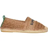 Superdry Dames Bruine espadrilles met raffia borduursel (37), Stof, Plat, Geen, Casual WF110303A