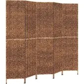 vidaXL Kamerscherm met 5 panelen 205x180 cm waterhyacint bruin