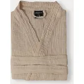 Fresh & Co Badjas Mousseline Katoen - Beige S/M