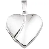 The Jewelry Collection Zilver Gerhodineerde Medaillon hart poli/mat 1330049