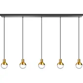 Expo ETH Drop hanglamp 5xGU10 zwart/mat messing
