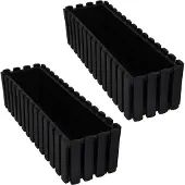 KOTARBAU Rustiek - Balkon Bloembak - 60cm - Antraciet - Set van 2