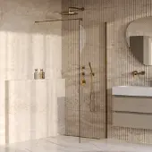 Brauer oblivion inloopdouche helder glas 80x200 incl. Glascoating pvd goud geborsteld