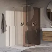Brauer Oblivion inloopdouche brons glas 120x200 met zijwand 30 incl. glascoating chroom