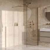 Brauer Oblivion inloopdouche helder glas 100x200cm incl. glascoating PVD goud geborsteld