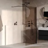 Brauer Oblivion inloopdouche brons glas 90x200 incl. glascoating mat zwart
