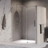 Brauer stellar nisdeur 2-delig draaiend helder glas 140x200 omkeerbaar incl. Glascoating chroom