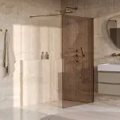 Brauer Oblivion inloopdouche brons glas 120x200cm incl. glascoating PVD goud geborsteld