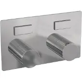 Brauer Stripe 2-weg inbouwthermostaat met drukknoppen met in- en afbouwdelen chroom