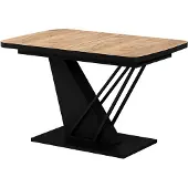 Vicco Eettafel Fenaro Goudkleurig Eiken/Zwart 120-160 x 80 cm uitschuifbaar, Model 58016