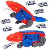 Click4toys Dino Autolanceerbaan met 6 Autootjes - Speelgoed Vrachtwagen