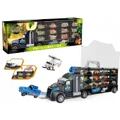 Click4toys Grote Speelgoed Vrachtwagen met Dieren, Helikopter & Auto