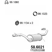 ASSO 58.6021 Uitlaat middendemper