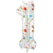 Folat - Folieballon Cijfer 1 Joyful Party - 86 cm