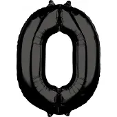 My Dream Day Folieballon cijfer zwart 86cm | 0 (zwart)