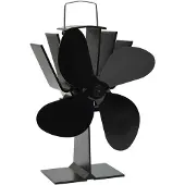 vidaXL Ovenventilator, aangedreven door warmte, 4 bladen, zwart