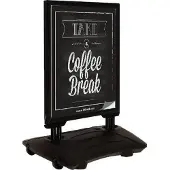 Generic Stoepbord Deluxe B2 zwart spatwaterdicht reclamebord dubbelzijdig met watervoet