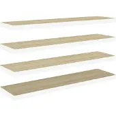 vidaXL Wandschappen zwevend 4 st 90x23,5x3,8 cm MDF eikenkleurig wit