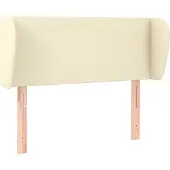 vidaXL Hoofdbord met randen 103x23x78/88 cm kunstleer crèmekleurig