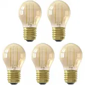 Calex 5 stuks - LED - kogellamp - E27 - 3.5W - 250lm 2100K - Goud - dimbaar P45