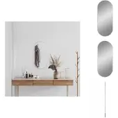 vidaXL Wandspiegel 70x30 cm ovaal zilverkleurig