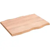 vidaXL Tafelblad natuurlijke rand 80x60x(2-4) cm eikenhout lichtbruin