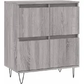 vidaXL Dressoir 60x35x70 cm bewerkt hout grijs sonoma eikenkleurig