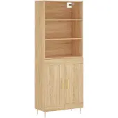 vidaXL Hoge kast 69,5x34x180 cm bewerkt hout sonoma eikenkleurig