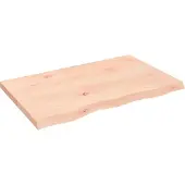 vidaXL Wastafelblad 80x50x(2-4) cm onbehandeld massief hout