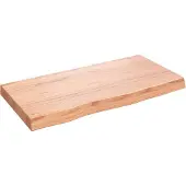 vidaXL Wastafelblad 80x40x(2-6) cm behandeld massief hout lichtbruin