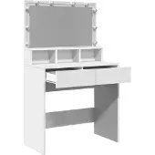 vidaXL Kaptafel met LED 80x41x134,5 cm wit