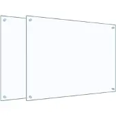 vidaXL Spatschermen keuken 2 st 80x60 cm gehard glas transparant