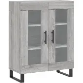 vidaXL Dressoir 69,5x34x90 cm bewerkt hout grijs sonoma eikenkleurig