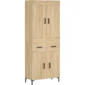 vidaXL Hoge kast 69,5x34x180 cm bewerkt hout sonoma eikenkleurig