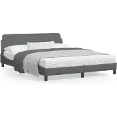 vidaXL Bedframe "Dover" stof donkergrijs 160x200 cm