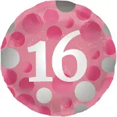 Folat - Folieballon Glossy Pink 16 - 45 cm