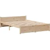 vidaXL Bedframe met hoofdbord massief grenenhout 150x200 cm