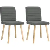 vidaXL Eetkamerstoelen 2 st stof donkergrijs